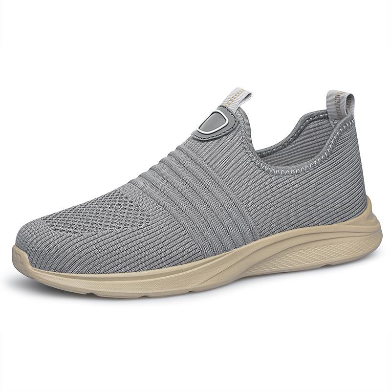 

86872 Men S Shoes Fly-Woven Mesh Shoes Spring And Summer Low-Top Foot Cover Elastic Mesh Cloth Surface Light And Breathable Running Sneakers 38 серый