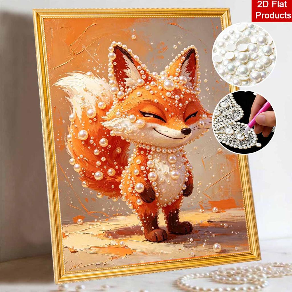 Pearl Painting Kit DIY Cute Fox Animal Wall Art Home Decoration Painting