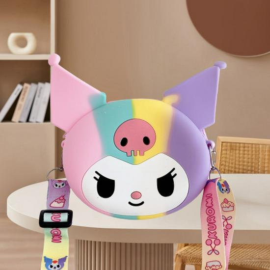 Kuromi & My Melody Cute Silicone Crossbody Bag - Fashionable Children's Coin Purse & Women's Storage Bag