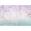 Soft Watercolor Wall Mural Leaves Floral Wallpaper for Bedroom Living Room Decor