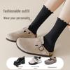 Women's Lace Ruffle Mid-Calf Socks - Spring/Fall Style, Perfect with Birkenstocks, Postpartum-Friendly, Long Socks for Autumn/Winter