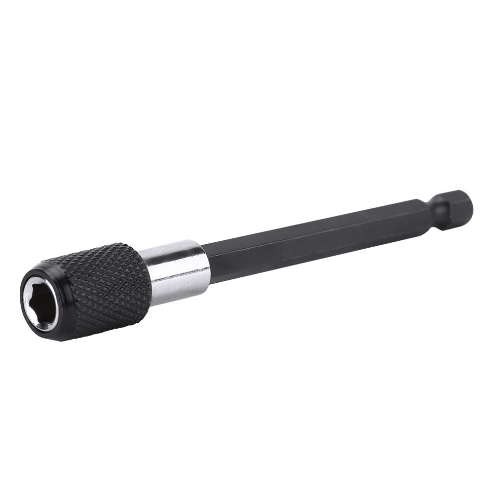 1/4 Inch Hex Shank Quick Relse Screwdriver Drill Bit Holder (black Knurling 100MM)