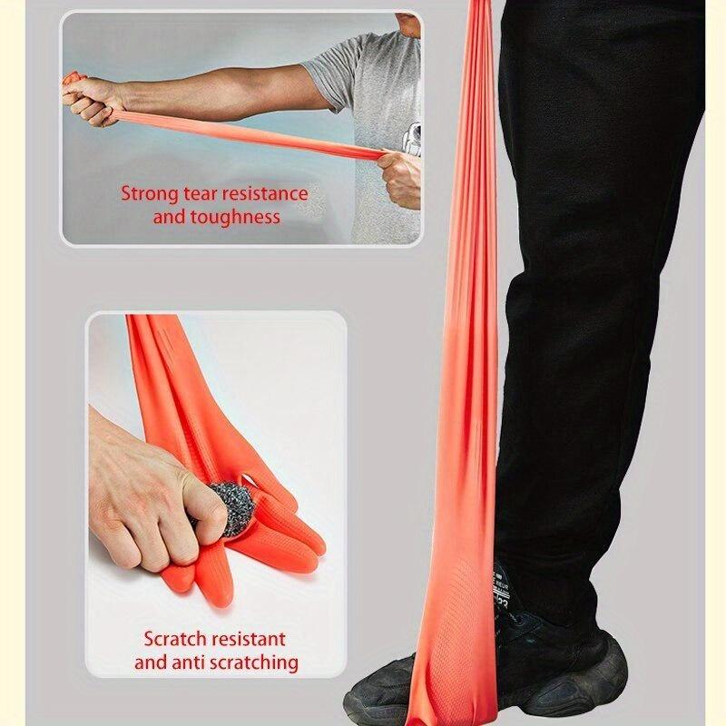 1Pairs Latex Dishwashing Gloves Extra Long Thick Nonslip Wearresistant Kitchen Housework Cleaning Car Washing Clothes Rubber.