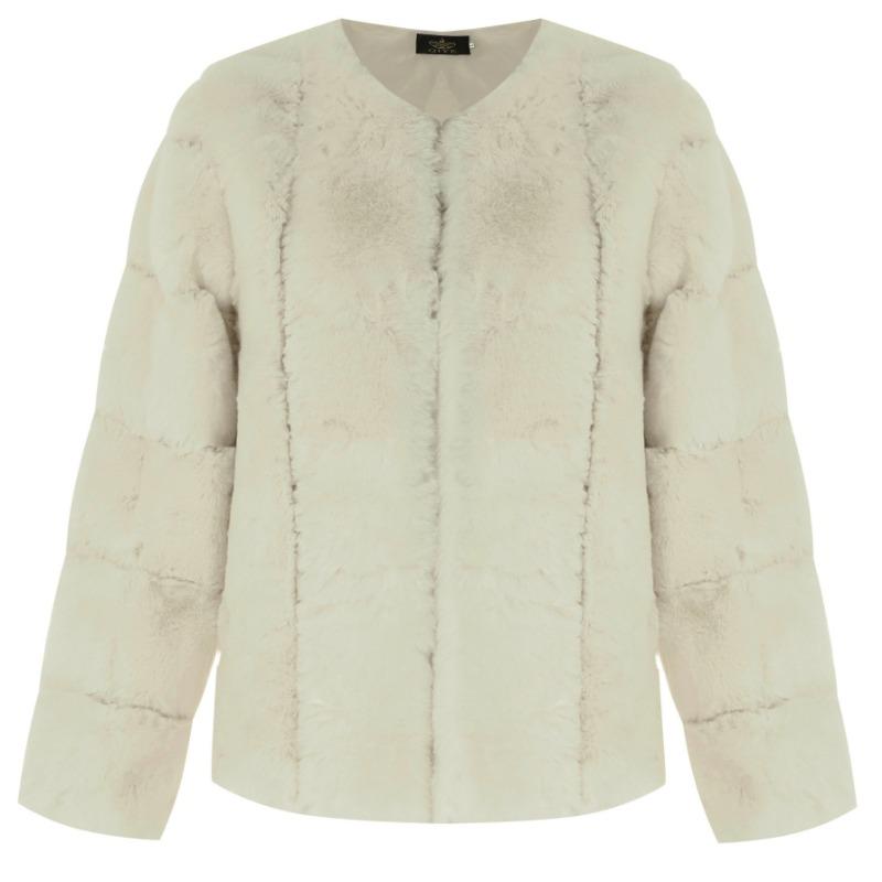 Autumn and winter popular imitation fur short round neck jacket women's fashion new top women's light Europe and America