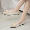 Fashion Bow-Knot Shoes Woman 2024 Shallow Mouth Casual Female Sneakers Flats Pointed Toe Butterfly New Wedding Dress Fabric Rubber