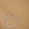 Pearl  Flower Necklace Earring Set Simple Everything Choker Clavicle Chain Earring Set