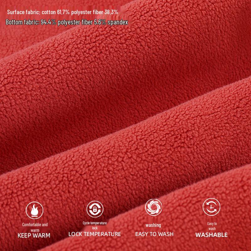 Women's Dark Green Slim Cotton Sweatpants - Warm, Casual, Plus Velvet Autumn/Winter 2025