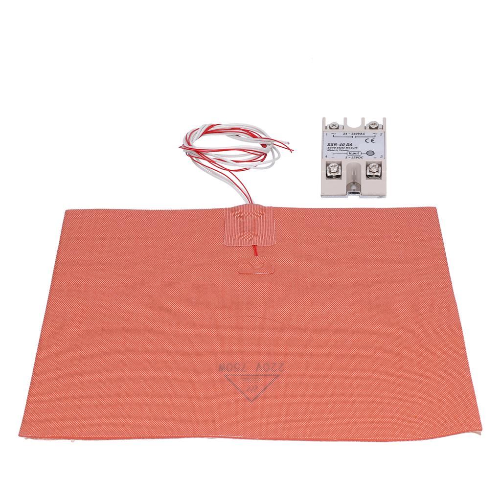 Silikon Heizkissen Heizbett 330x330mm 220V 750W mit Solid-State-Relais für VORON 3D-Drucker