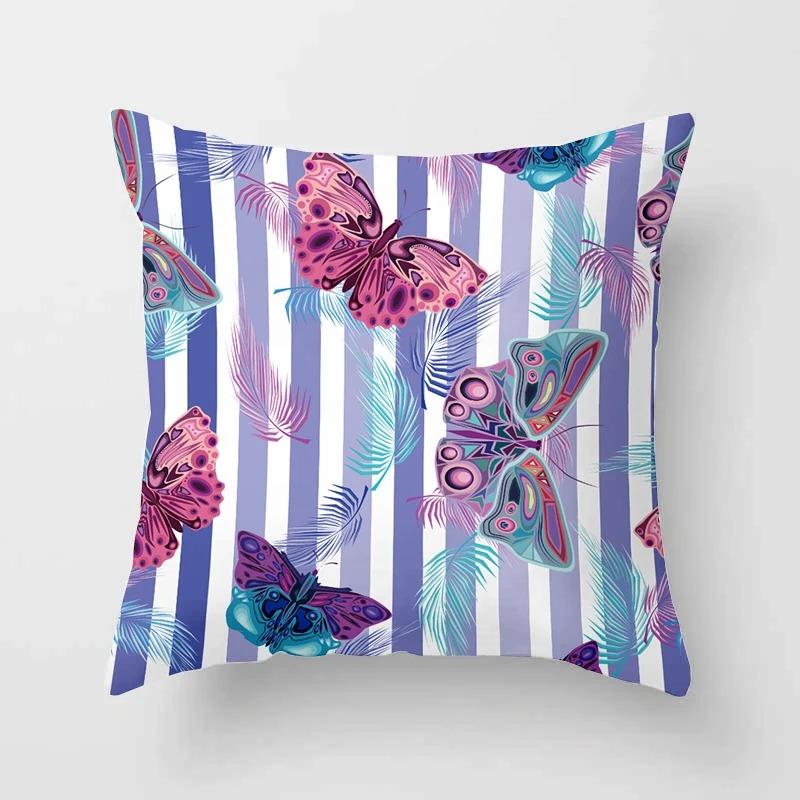 Flower Butterfly Decorative Pillowcase Living Room Office Home Pillowcase Car Ornaments