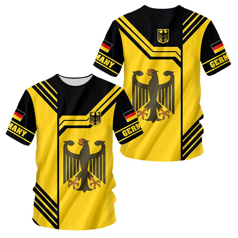 Germany Flag Football Jersey Summer Men Soccer Plus Size Germany Emblem T-shirts Short Sleeve Deutschland Clothing Dropshipping S