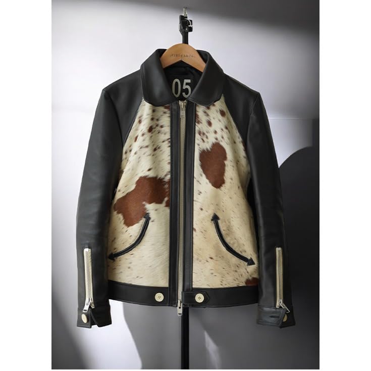 Genuine Leather Grizzly Jacket Leather Jacket Grizzly Jacket 3L Size Black VALLET05VG [Liugoo Leathers] Men's