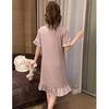 Summer Plus Size Sexy Lace V-neck Short Sleeve Nightgowns for Women Cute Sleepwear Night Dress Nightdress Home Nighty