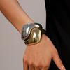 European and American metal-sensitive smooth surface geometric irregular opening bracelet personalized simple niche jewelry 