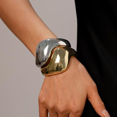 New Punk Irregular Fashion Geometry Bangle for Women Originality Personality Gold Silver Colour Bracelet Jewelry Accessories