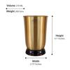 Pure Brass Matt Finish Glass/Tumbler with Black Bottom, Serveware & Drinkware, Ayurveda Healing, Volume-270 ML, 2 Piece