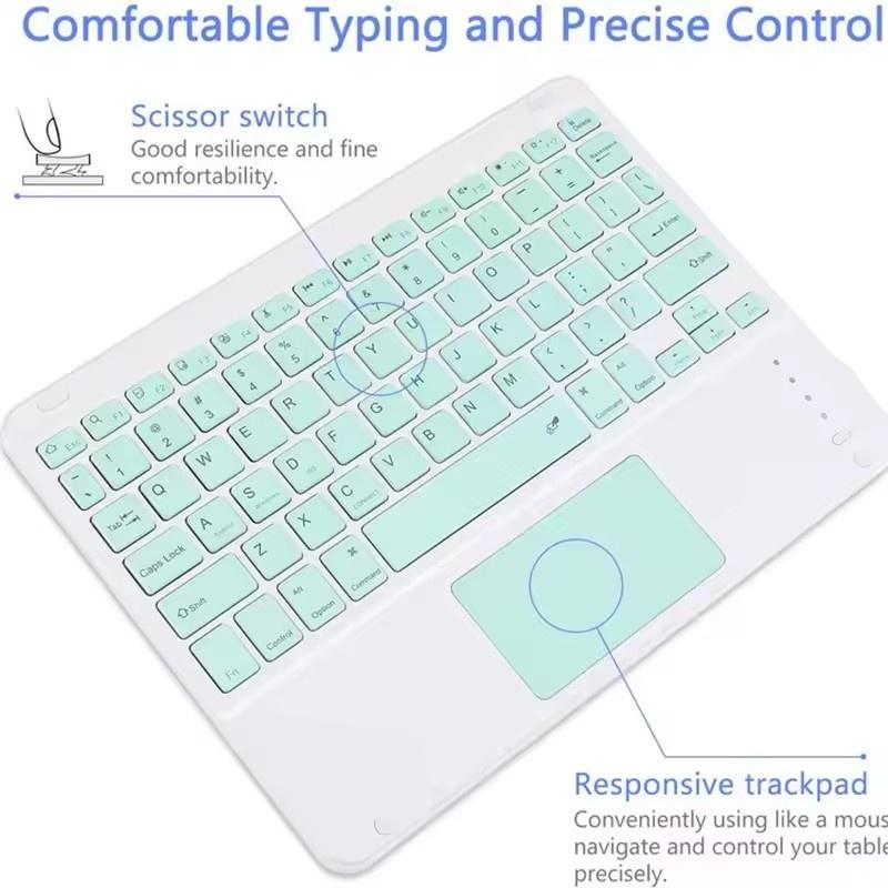 English Bluetooth Keyboard 10 inch for iPad Air Pro Wireless Rechargeable Keyboard for Phone Tablet Laptop Universal