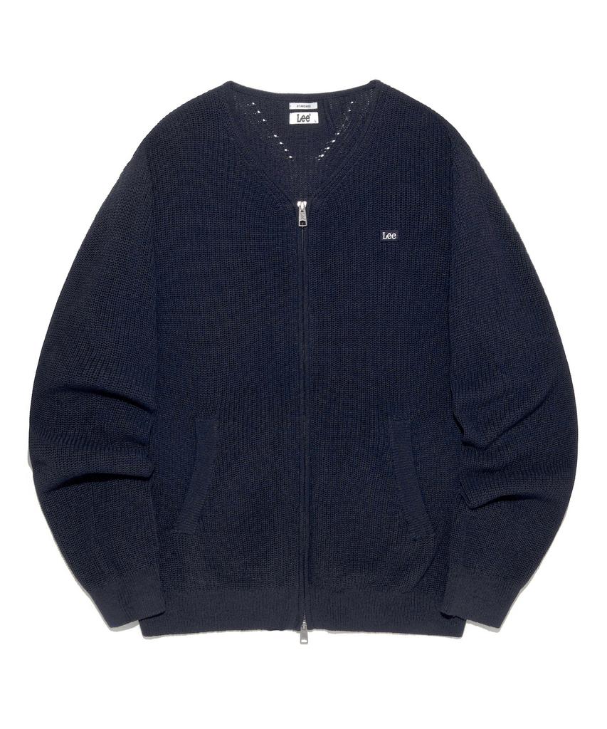 Lee Zip-Up V-Neck Cardigan Navy