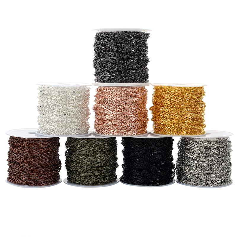 10Yards 2x3/3x4mm Iron Chains Metal Bulk Link Chains For Jewelry Making DIY Handmade Bracelets Necklace Materials Accessories