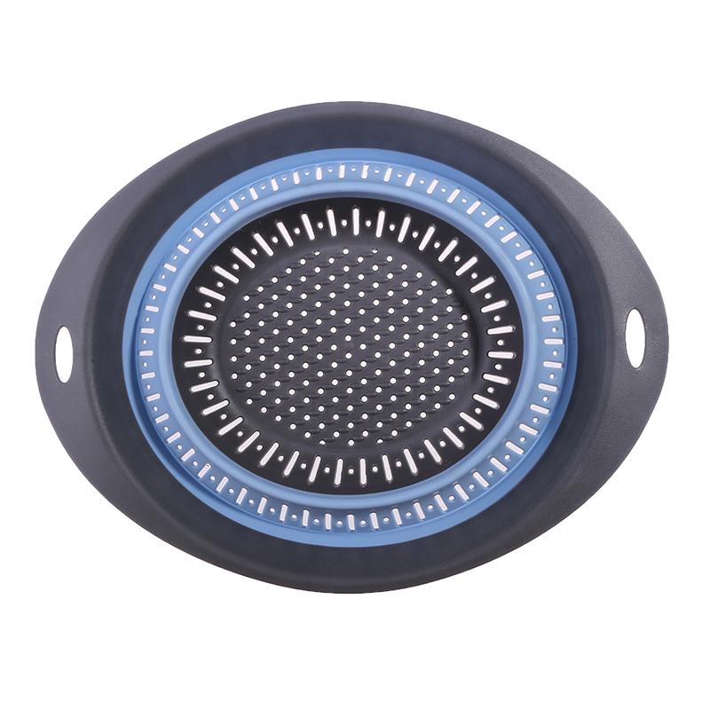 Silicone Kitchen Foldable Storage Basket Collapsible Colander Strainer Fruit Vegetable Drainer Kitchen Draining Filter Organzier