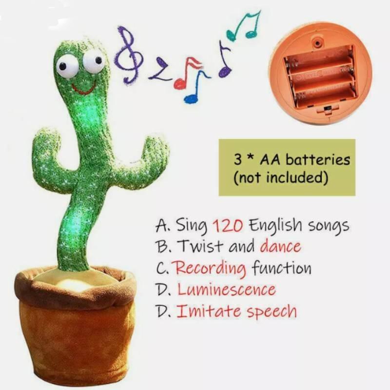Fun Dancing Cactus Plush Toy With Singing And Talking Features Perfect Birthday Gift