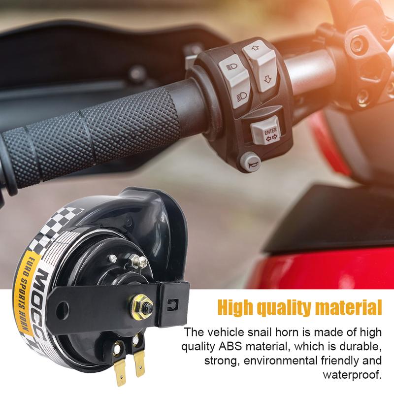 12V Šnekový Vzduchový Klakson Hlasitý Univerzální Motocyklový Klakson 130dB 510Hz Vzduchový Motocyklový Klakson pro Motocykl Auto pro Motorku Nákladní Auto Vozidlo