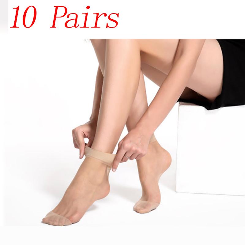 10 Pairs Socks Simplicity Solid Color Breathability Ultrathin Summer Nylon Short Socks Skin Color