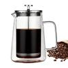 1000ML French Presses Coffee Pot Double-walled Coffee Thermos Kettle Glass Pressure Pot With Filtering Function For Tea/ Coffee