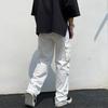 Pantaloni cargo da uomo stile Hip Hop multi tasche gamba larga tinta unita sciolto vita media gamba dritta pantaloni lunghi da uomo streetwear morbidi e traspiranti