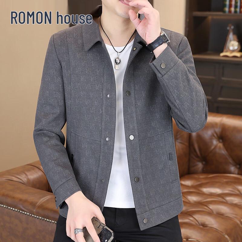 Romon Men s Embroidered Casual Jacket 3XL
