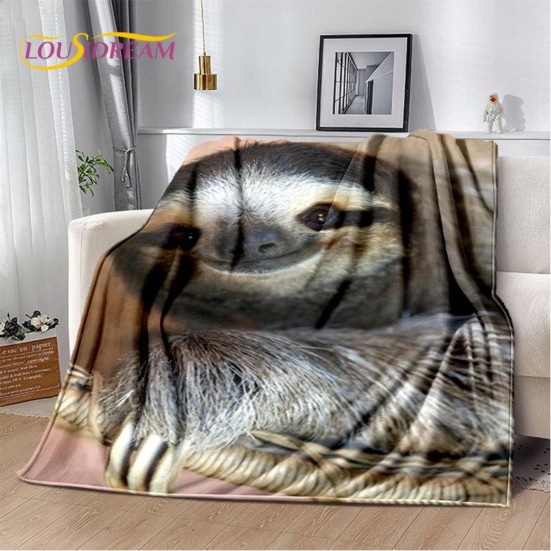 Cute Sloth Series Cartoon Soft Plush Blanket,Flannel Blanket Throw Blanket for Living Room Bedroom Bed Sofa Picnic Cover Kids 3D