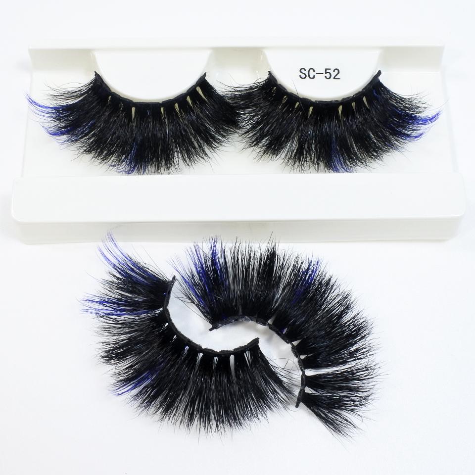 25mm Mink Eyelashes Newest Colored Lashes Dramatic Party Long Volume 3d Eyelashes Supplies Makeup False Eyelashes
