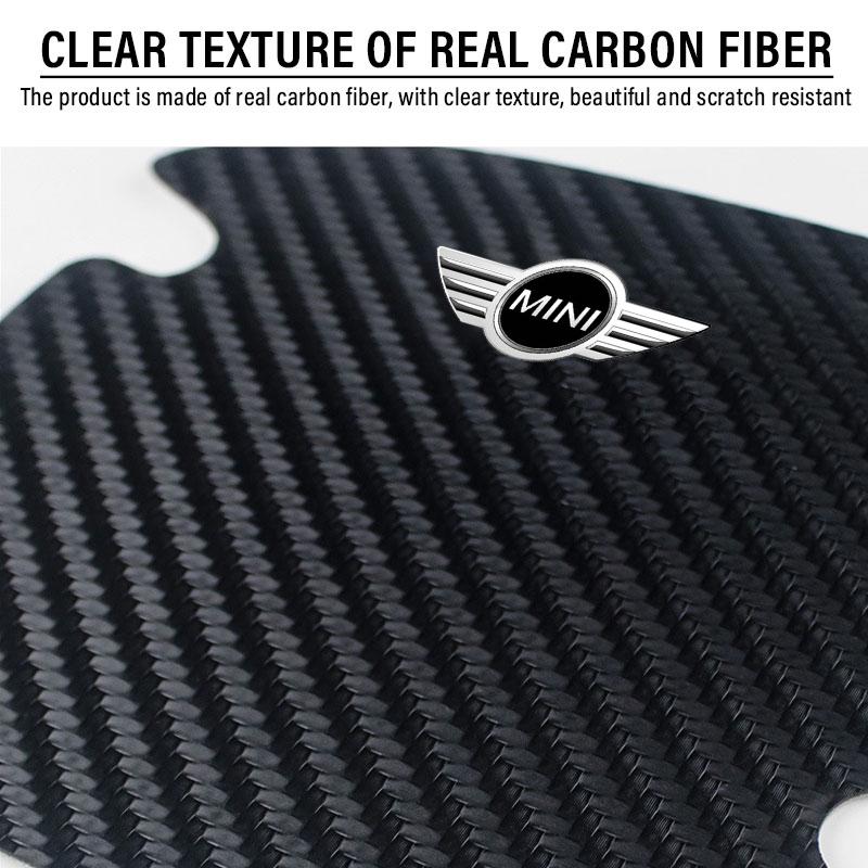 4PCS Carbon fiber Car Door Handle Protection Sticker Emblem Accessories For MINI Cooper Countryman Clubman F54 F56 F55 F60 R60 R61