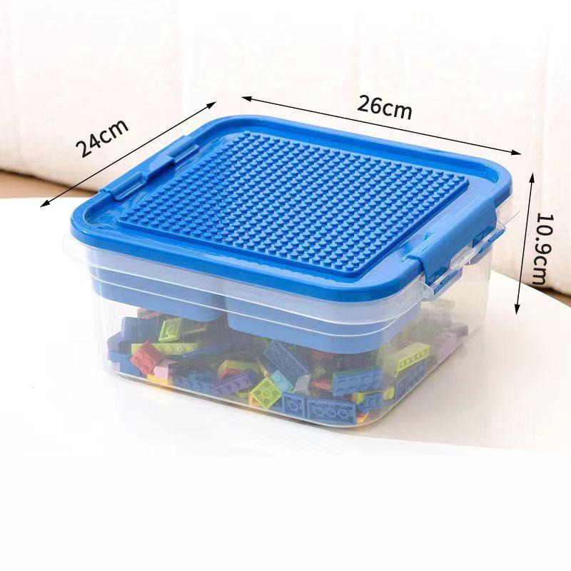 

Многослойный ящик для хранения мелких частиц, сборочные детали, сборочный блок, пылезащитный прозрачный органайзер в виде строительного блока синий