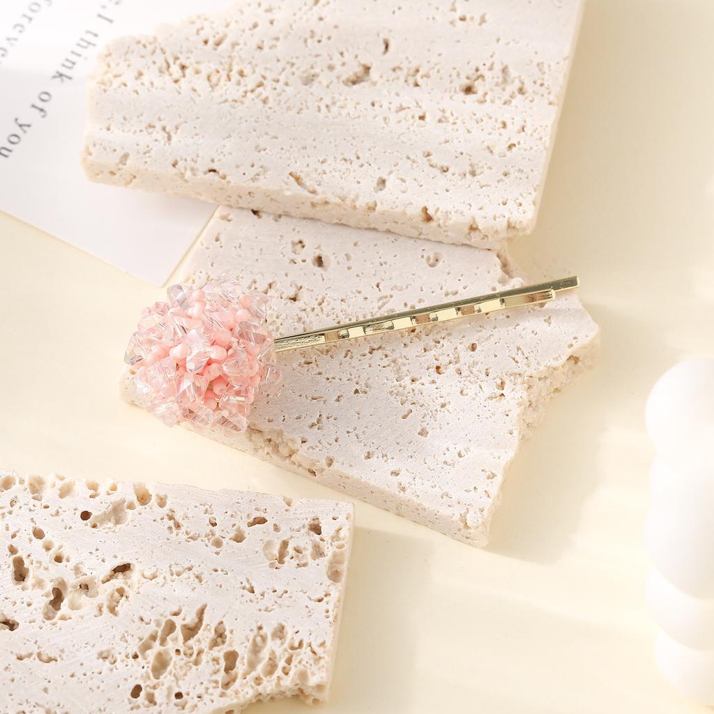 Crystal Hydrangea Flower Hairpin High Sense Fresh And Sweet One-Word Clip Women'S Fashion Hair Accessories