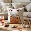 Bubu duda Mochi Peach Cat Cushion Cover Silky Short Plush with Invisible Zipper Dustproof Sofa Pillow Cover for Home Decor
