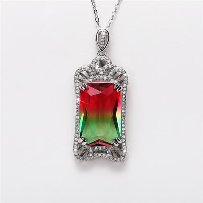 Neue AAA+ farbige Kubikzircon-Halskette für Damen, luxuriöse Accessoires für Abendparty, einzigartige Geschenke, handgefertigter CZ-Modeschmuck
