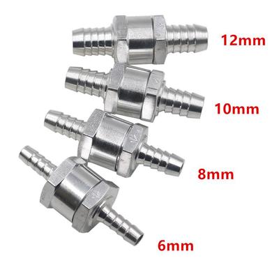 Valvola di non ritorno per pompa carburante benzina e diesel, lega di alluminio, dimensioni 4/6/8/10 mm, per accessori pompa manuale olio per auto e barche.