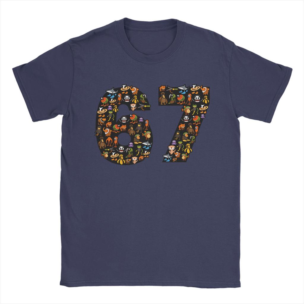 67 Six Seven Italian Brainrot Men T Shirt Novelty Tees Short Sleeve Crewneck TShirts Pure Cotton Gift Clothes