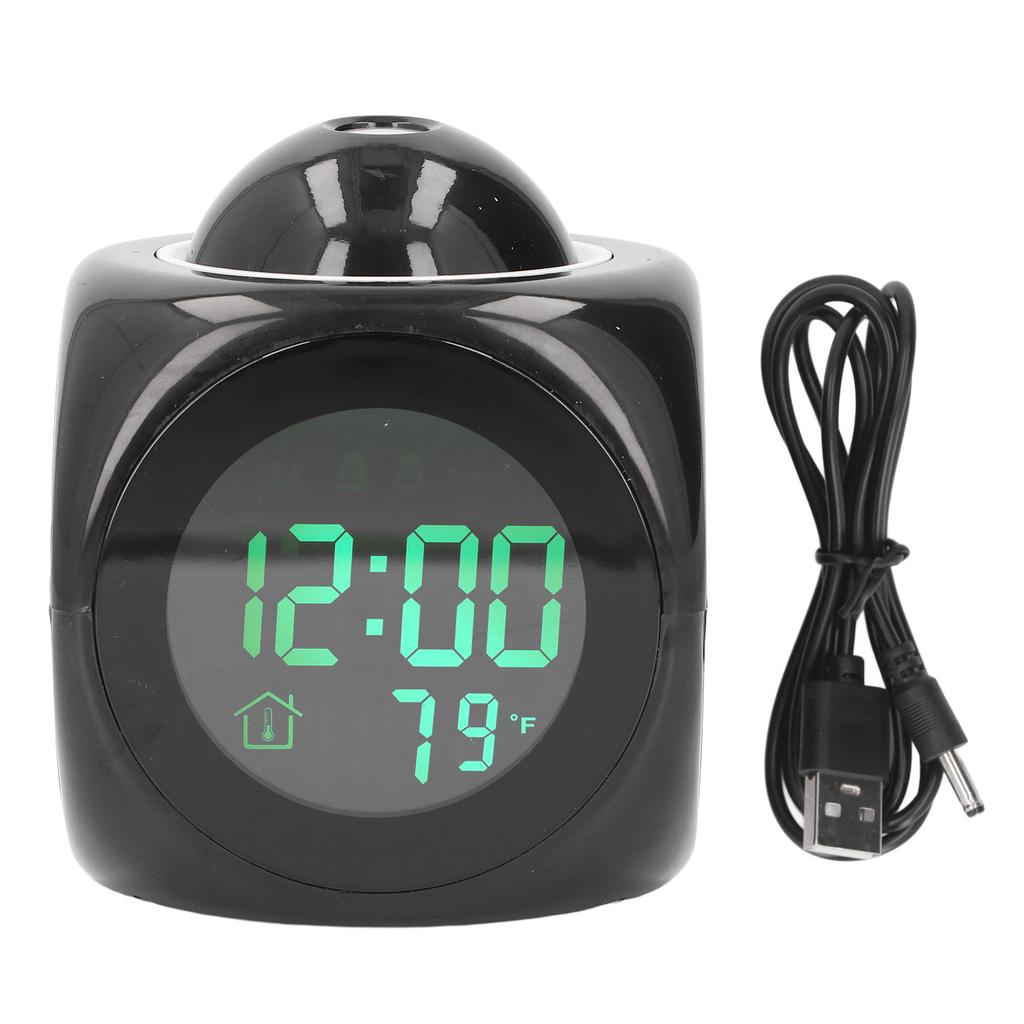 Digital LCD Projection Alarm Clock Children Backlit English Voice Reporting Projection Alarm Clock