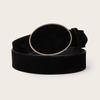 Simple Solid Color Suede Oval Buckle Design Women Casual Belt For Use Daily