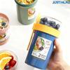  790ml/990ml Salad Oatmeal Cup Breakfast Double Cup Cereal Nut Yogurt Container Set With Dressing Holder Fork