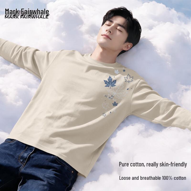 Mark Fairwhale Men's Cotton Long-Sleeve Crew Neck T-Shirt