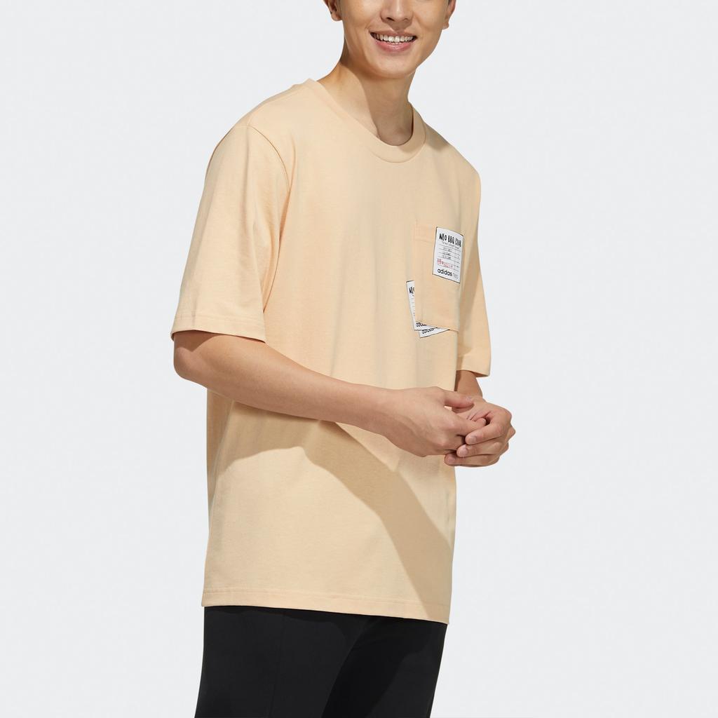 Adidas Neo Pocket Crewneck T-Shirt Men Tops Amber H62006