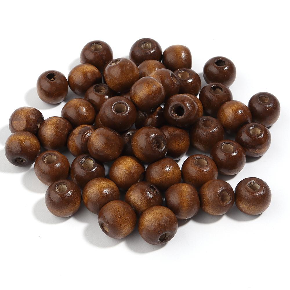 8 10 12mm Natural Wooden Beads Large Hole Loose Spacer Round Bead For Jewelry Making Diy Craft Bracelet Necklace Toy Accessories