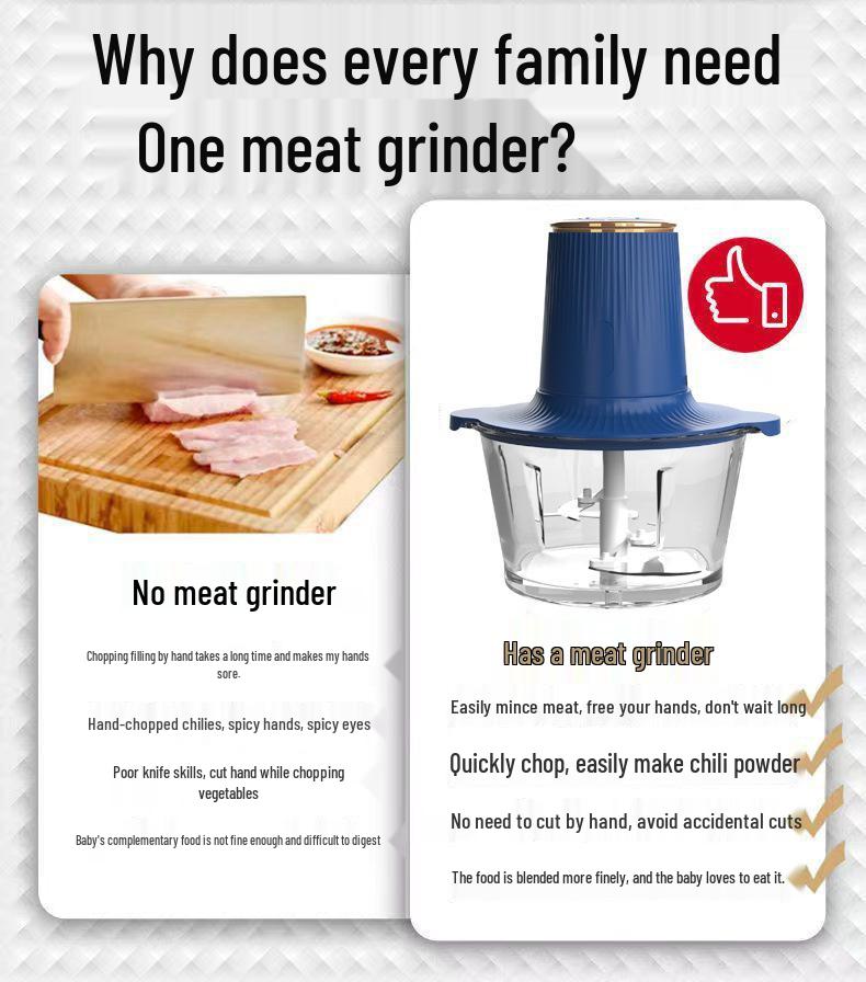Versatile Electric Meat and Vegetable Grinder for Mincing, Filling, and Chopping Tasks