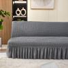 Stretch Sofa Cover Solid Color Full Coverage No Arms Folding Sofa Bed Slipcover Cushion Protector