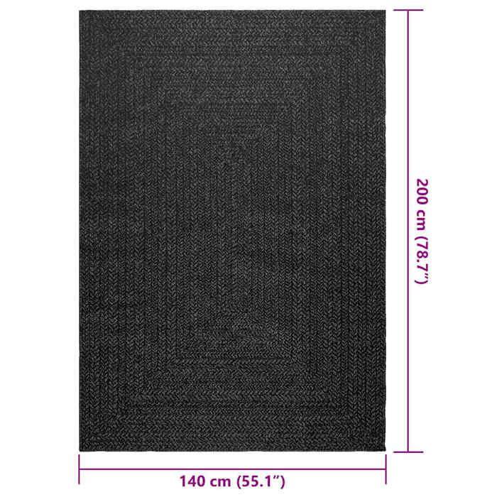 VidaXL Tapis ZIZUR 140x200 cm aspect de jute intérieur extérieur, tapis d'extérieur, tapis de sol, tapis d'intérieur 4010335