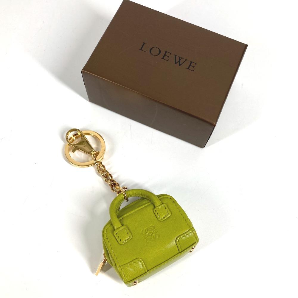 LOEWE Amazona anagram logo Charm Bag Charm Key Holder Leather Green/Gold