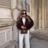 Giacca Corta Nera in Pelliccia Sintetica Soffice con Ampio Revers Moda Manica Lunga Oversize Corta Invernale Nuovo Capospalla High Street