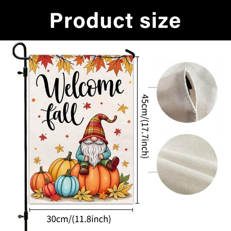 Easy Install Thanksgiving Yard Flag Fall Outdoor Decoration with Waterproof Sun Resistant Fabric Outdoor Hanging Flags